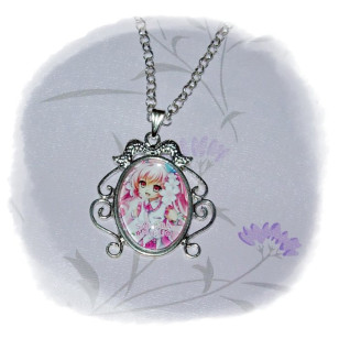 Vocaloid Sakura Miku Hatsune 初音ミク anime Cabochon Gift Set ( Ring, Earrings, Necklace )